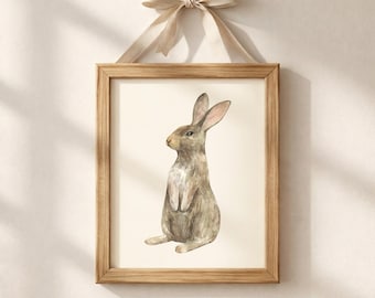 Bunny Nursery Print Cute Bunny Printable Bunny Nursery Art Girl's Room Bunny Print Woodland Nursery Art Prints Rabbit Nursery Decor Kid Gift