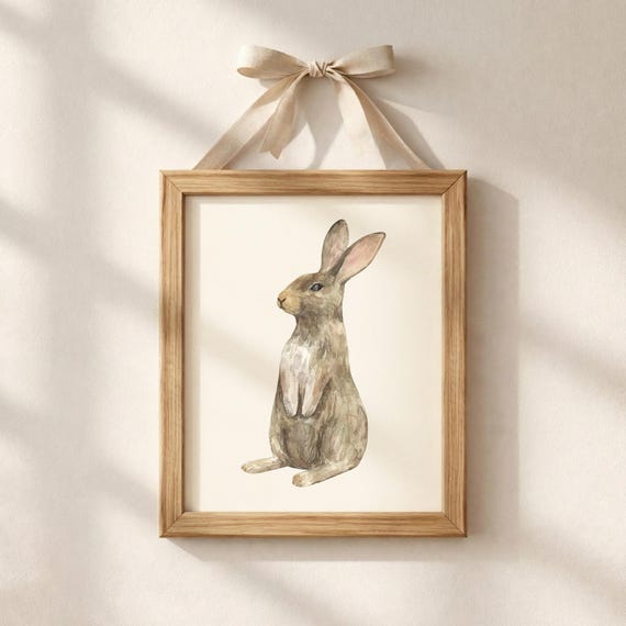 Bunny Nursery Print Cute Bunny Printable Bunny Nursery Art Girl's Room Bunny Print Woodland Nursery Art Prints Rabbit Nursery Decor Kid Gift