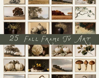 Frame TV Art Set 25 Vintage Fall Paintings for Samsung TV