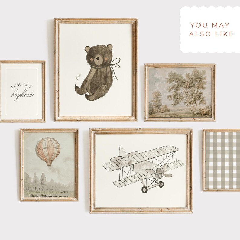Airplane Nursery Art Vintage Watercolor Boys Room Decor Boy Wall Art Travel Theme Nursery Print Baby Boys Room Decor Beige Boys Playroom Art image 10