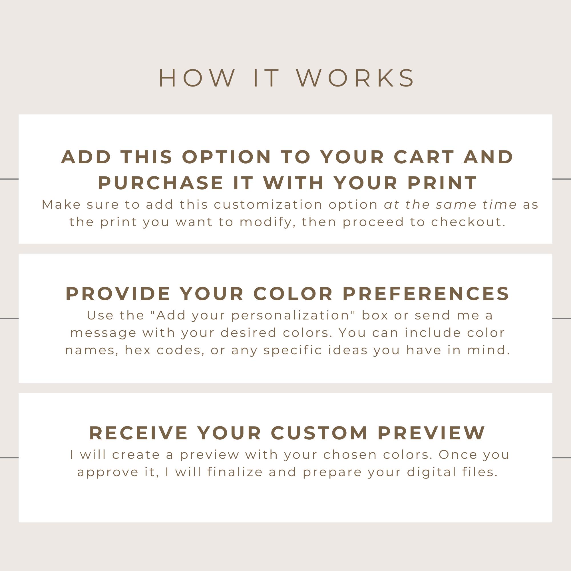 Color Changing Print Custom Color Printable Wall Art Color Change Print Personalized Digital ...