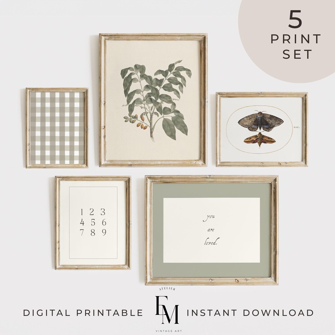 Butterfly Print Nature Gallery Wall Art Set of 5 Prints Butterfly Art ...