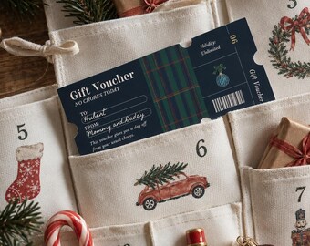 Advent Coupons, Editable Printable Christmas Voucher for Calendar Activities