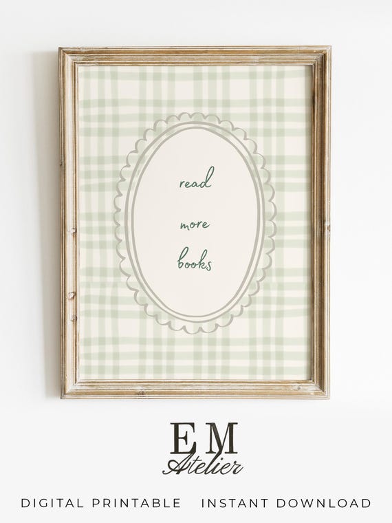 Read More Books Print Antique Library Decor Vintage Bookish Wall Art Farmhouse Aesthetic Reading Nook Poster Kids Book Lover Print Classroom