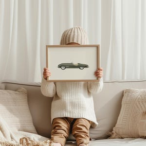 Earth-toned car print perfect for playroom and bedroom walls