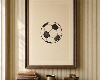 Soccer Ball Poster Sports Themed Baby Boy Nursery Art Soccer Boys Room Wall Art Sport Kids Room Soccer Decor Office Boys Sports Poster Gift