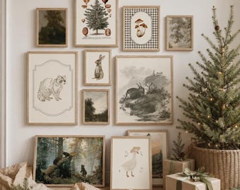 Woodland Nursery Art Print Set, 30 Digital for a Storybook Gallery Wall