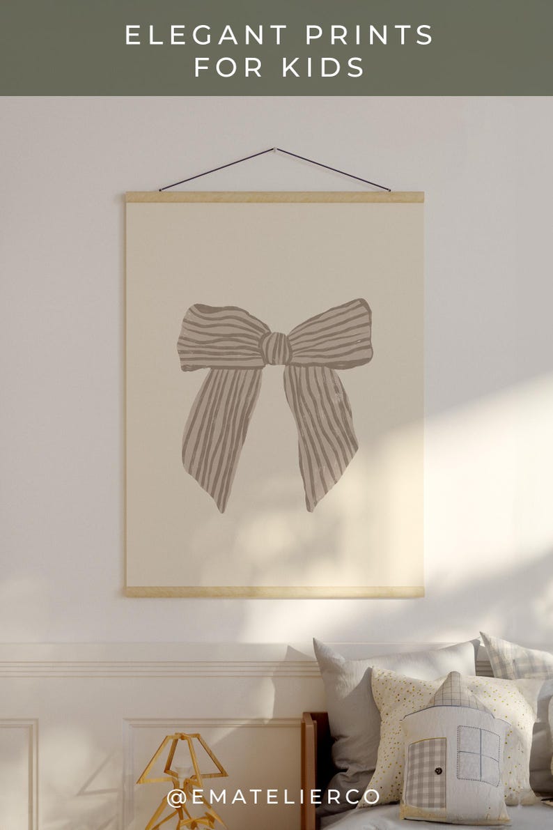Coquette-inspired pink artwork, ideal for a pastel aesthetic nursery or playroom.