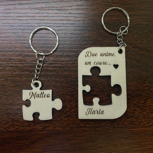 Portachiavi, keychain San Valentino, regalo di coppia, Puzzle
