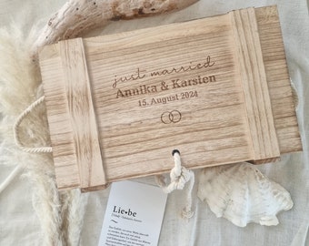 Erinnerungskiste Erinnerungsbox Aufbewahrung Holzkiste mit freier Gravur - personalisiertes Geschenk Hochzeit Partner Partnerschaft Liebe