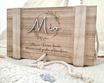 Memory box with 3D lettering & engraving | personalized gift box for birth, baptism, birthday | toy box | memory box