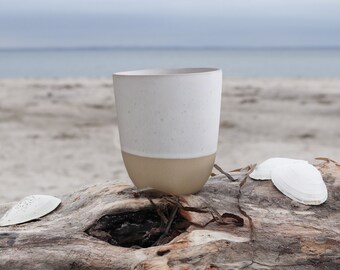 Stoneware mug dune green blue green 300ml handmade Portugal unique ceramic design handmade latte macchiato dishwasher safe gift