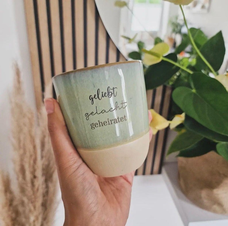 Personalized ceramic mug – 300ml stoneware cup with custom engraving – gift for weddings, engagements, anniversaries, brides and grooms image 10