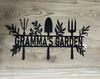 Personalized Metal Garden Wall Sign, Custom Garden Tools Sign, Custom Outdoor Wall Decor, Personalized Garden Gifts,  New Home Gift,