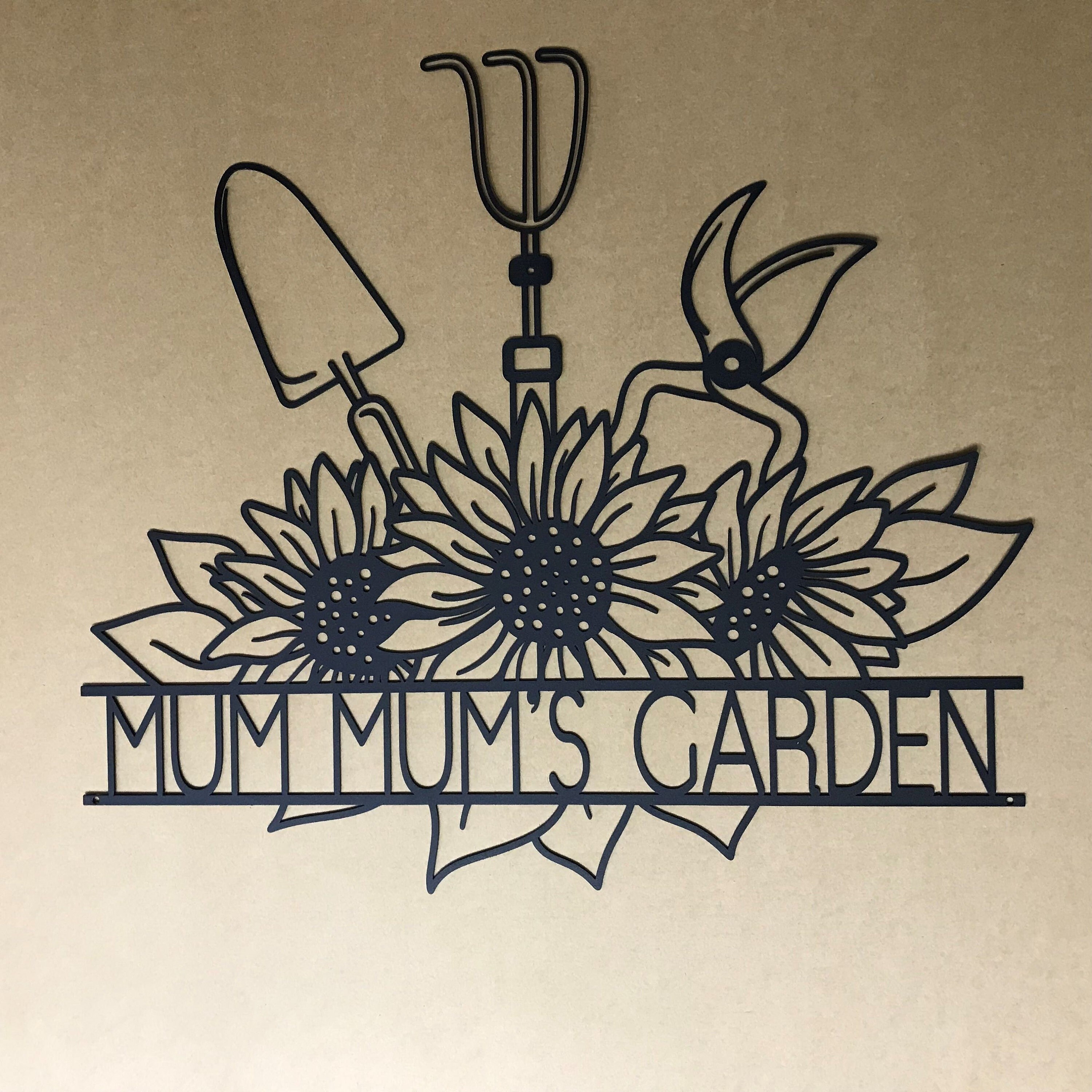 Personalized Metal Garden Wall Sign, Custom Garden Tools Sign, Custom Outdoor Wall Decor, Personalized Garden Gifts,  New Home Gift,