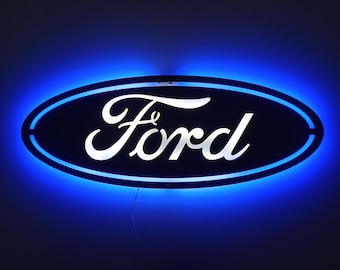 Metal LED Lighted Car Logo, Car Led Sign, Garage Accessories, Wall Gifts, Wall Decor, Wall art, Gift For Car Lovers