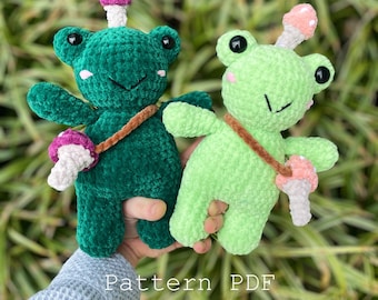 Wzór szydełkowy na żabę grzybową amigurumi (US PDF)