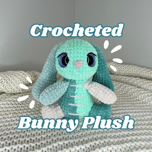 Crochet Patchwork Bunny Plushie, crochet bunny plush