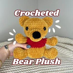 Crochet Honey Bear Plushie, crochet character plush