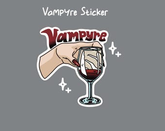 Vampyrblod Glas Holografiskt Klistermärke – Glittrigt Gotiskt Dekal