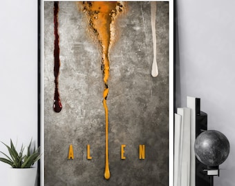 Alien movie poster print, wall art, minimalist poster, film poster, merch poster, Alien merch, art movie poster, Alien Printable Wall, decor