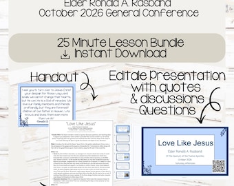 Love Like Jesus By Elder Ronald A. Rasband | 25 Minute Discussion Lesson Bundle | October 2026 General Conference