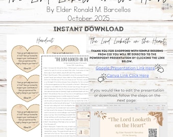 El Señor mira el corazón. Por el élder Ronald M. Barcellos. Conferencia General de octubre de 2025. Paquete de lecciones, plan de lección, presentación de PowerPoint, folleto.
