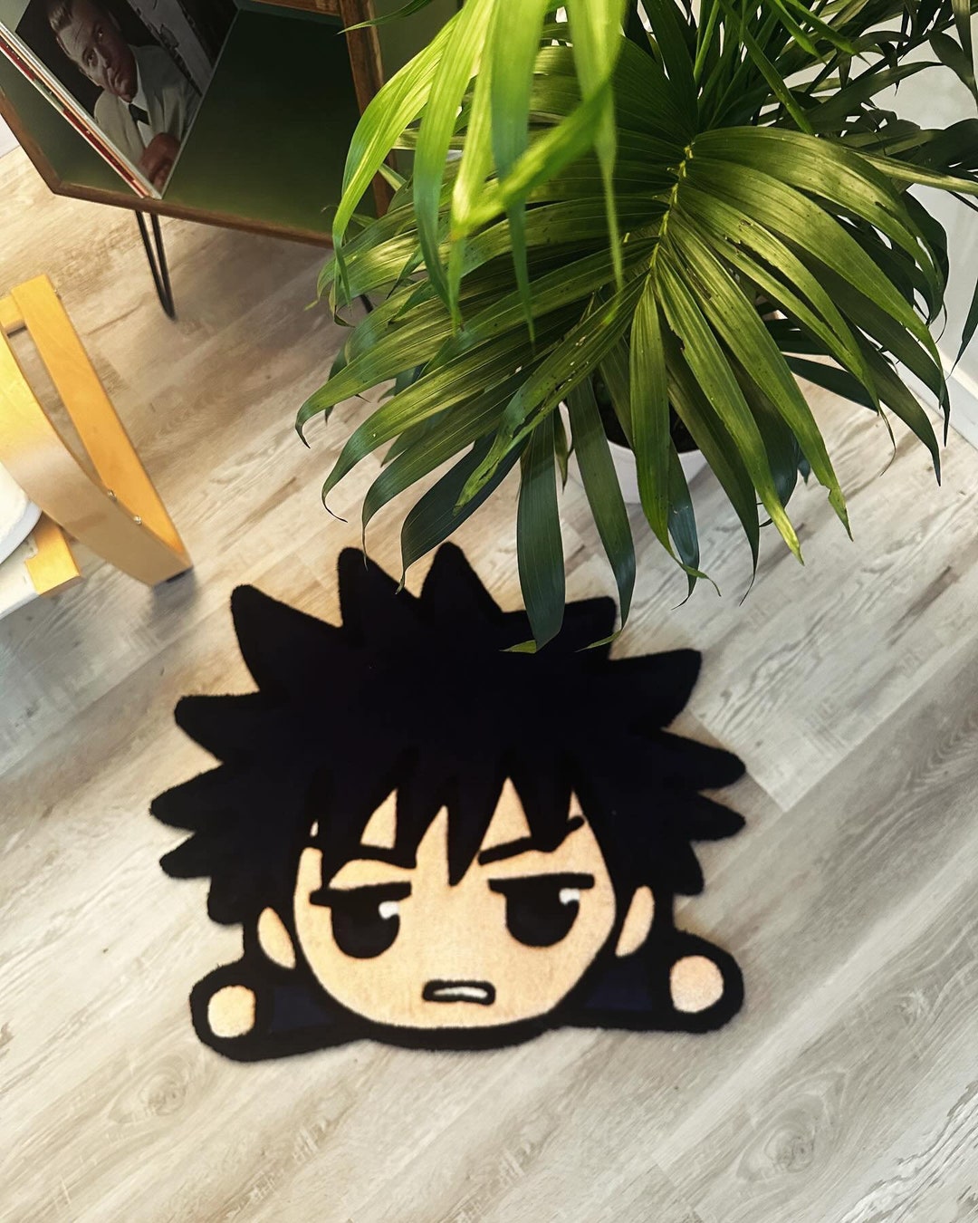 Handmade Megumi Fushiguro Tufted Rug, Anime Rug, Personalized Floor