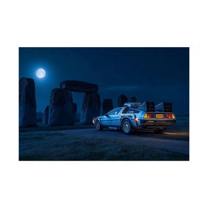 Retour vers le futur DeLorean à Stonehenge Poster