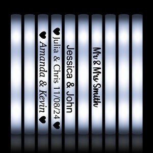 Bâtons lumineux en mousse LED personnalisables, baguettes, bâtons lumineux en mousse LED. Cadeau de mariage personnalisé multicolore, éclat clignotant