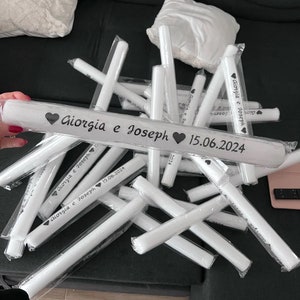 Customizable LED Foam Glow Sticks, Wands, Light Up LED Foam Stick. Multi or Single Color Flashing Glow Personalized Wedding Party Favor
