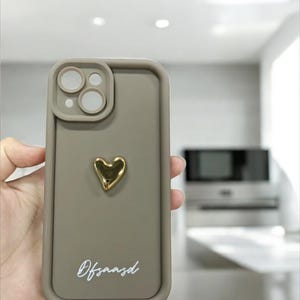 Personalized Heart Liquid Silicone Case For iPhone 16 15 Pro Max 14 13 12 11 Pro Custom Name Shockproof Phone Cover for iPhone, Gift For Her