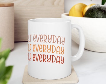 Escolha você mesmo todos os dias, caneca de afirmação, caneca inspiradora, caneca motivacional, caneca de autocuidado, caneca de amor próprio, citações positivas