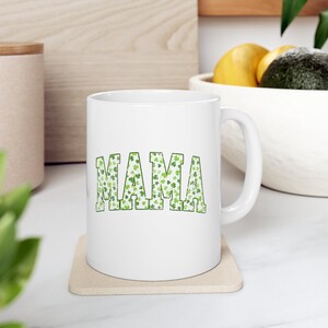 MAMA St. Patrick&#39;s Day, St Patricks Day, Lucky, Leprechaun, Lucky Rainbow, St Paddys Day, Shamrock Gift, Irish Coffee Mug, Ceramic Mug, 11oz