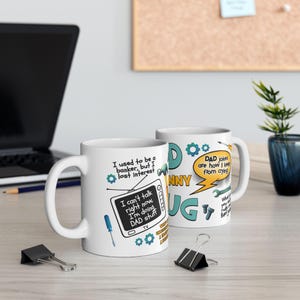 Keramiktasse, Papa Witze Kaffeetasse, lustiges Vatertagsgeschenk, lustige Teetasse, weiße Porzellantasse, sarkastisches Humorgeschenk, Bürotasse