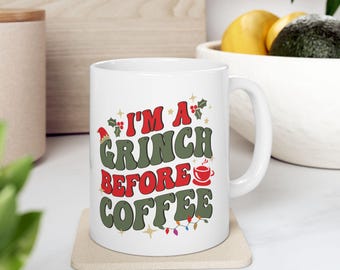 Tasse à café amusante, je suis un grincheux avant le café, tasse à thé fantaisie, cadeau pour les amateurs de café, tasse en céramique blanche, 11 oz, 15 oz