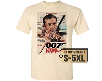 Dr. No 1962 James Bond V1 Natural White Gray Vintage Men T Shirt all sizes S-5XL Film