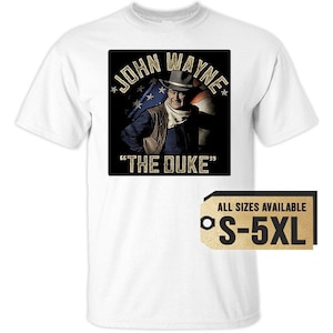 John Wayne V16 Natural White Gray Vintage Men T Shirt all sizes S-5XL Film