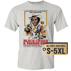 Black Caesar V1 Natural White Gray Vintage Men T Shirt all sizes S-5XL Film