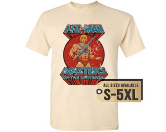 He-Man V10 Natural White Gray Vintage Men T Shirt all sizes S-5XL Film