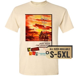The Searchers V4 John Wayne Natural White Gray Vintage Men T Shirt all sizes S-5XL Film