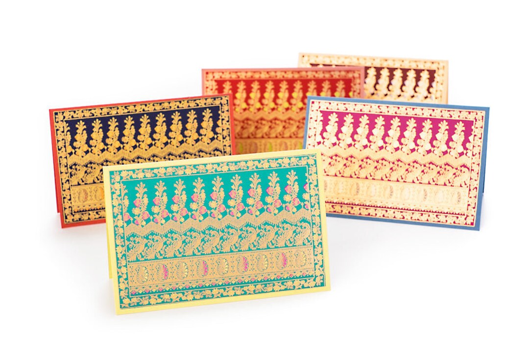 Note Cards Screen Screen Printed Notecards: Traditional Paisley Motif, Set of 5 - Etsy