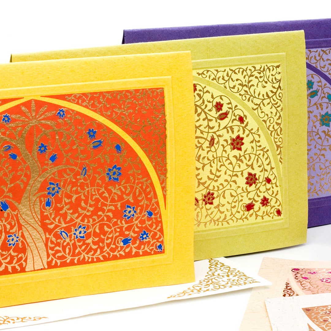 Note Cards Screen Pomegranate Tree Notecards: Screen Printed Stationery Set - Etsy