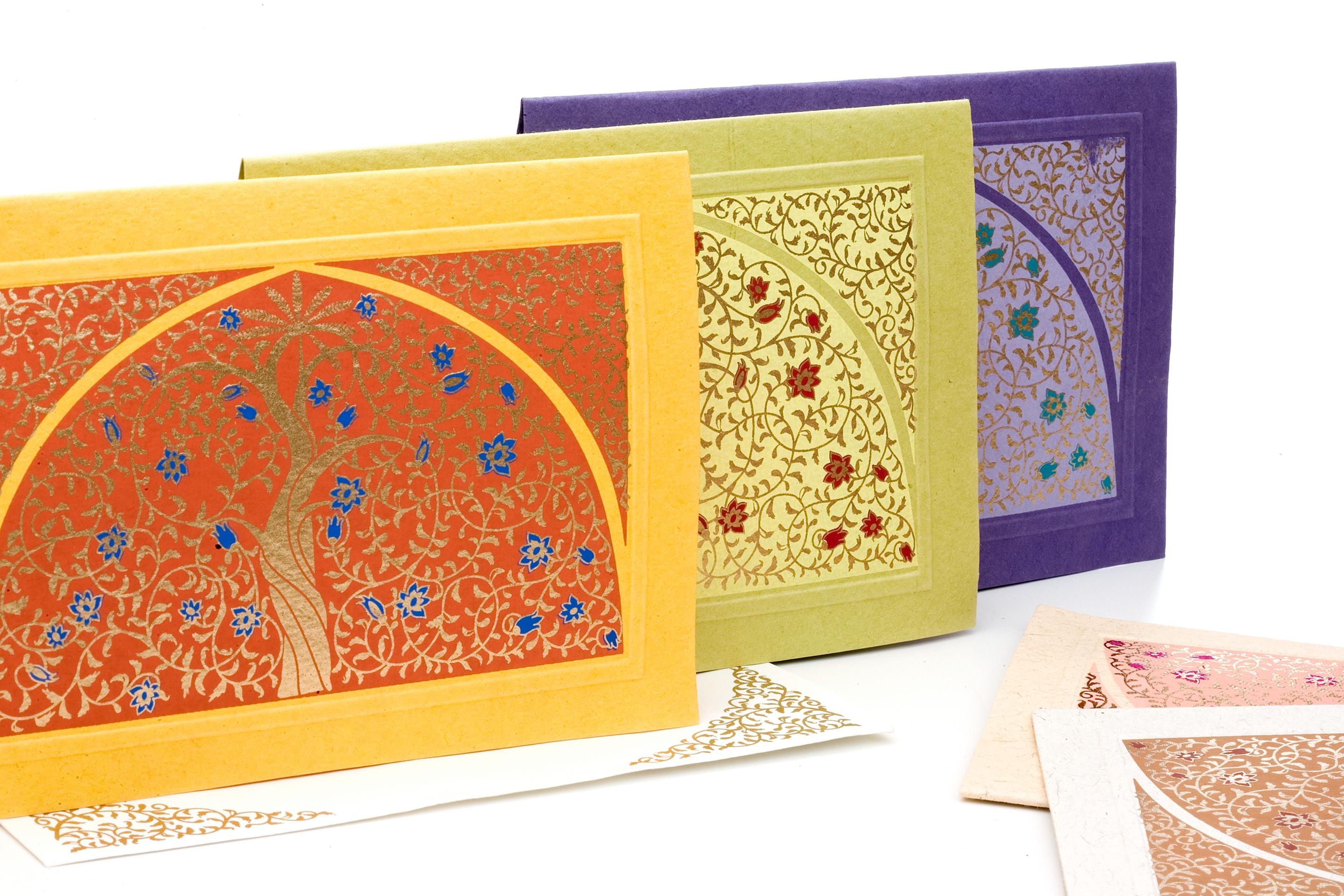 Note Cards Screen Pomegranate Tree Notecards: Screen Printed Stationery Set - Etsy