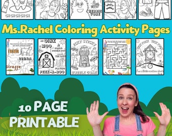 10 Page Ms Rachel Coloring & Activity PRINTABLE