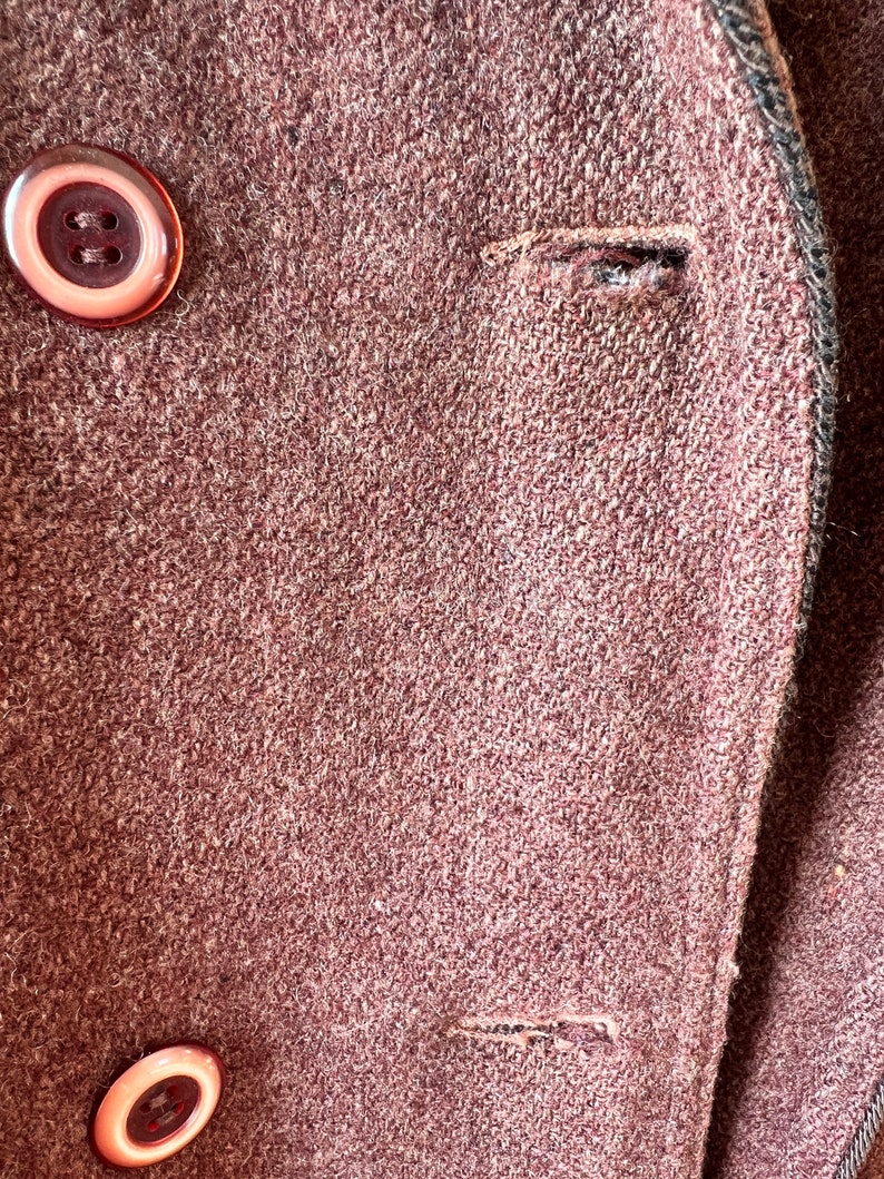 Vintage wool tweed burgundy coat image 6
