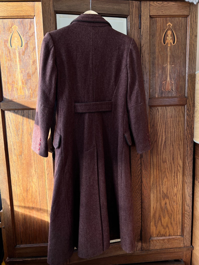 Vintage wool tweed burgundy coat image 3