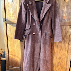 Vintage wool tweed burgundy coat image 1