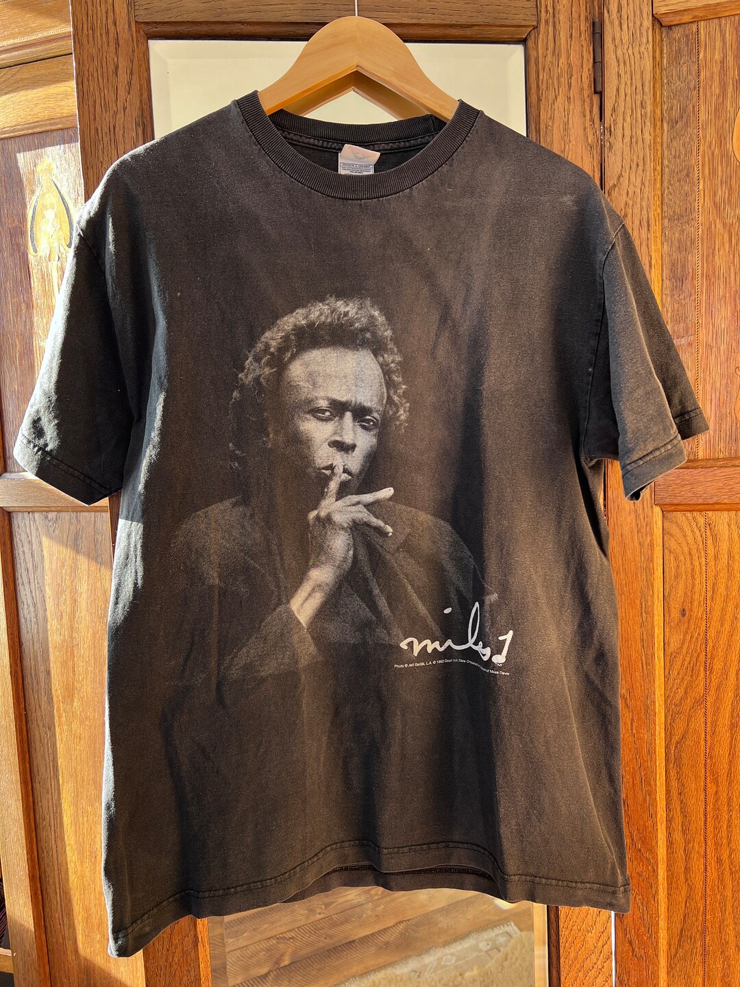 French Unicorn T-Shirt Uomo Girocollo Cotone Bio Miles Davis Bitches - Foto 13