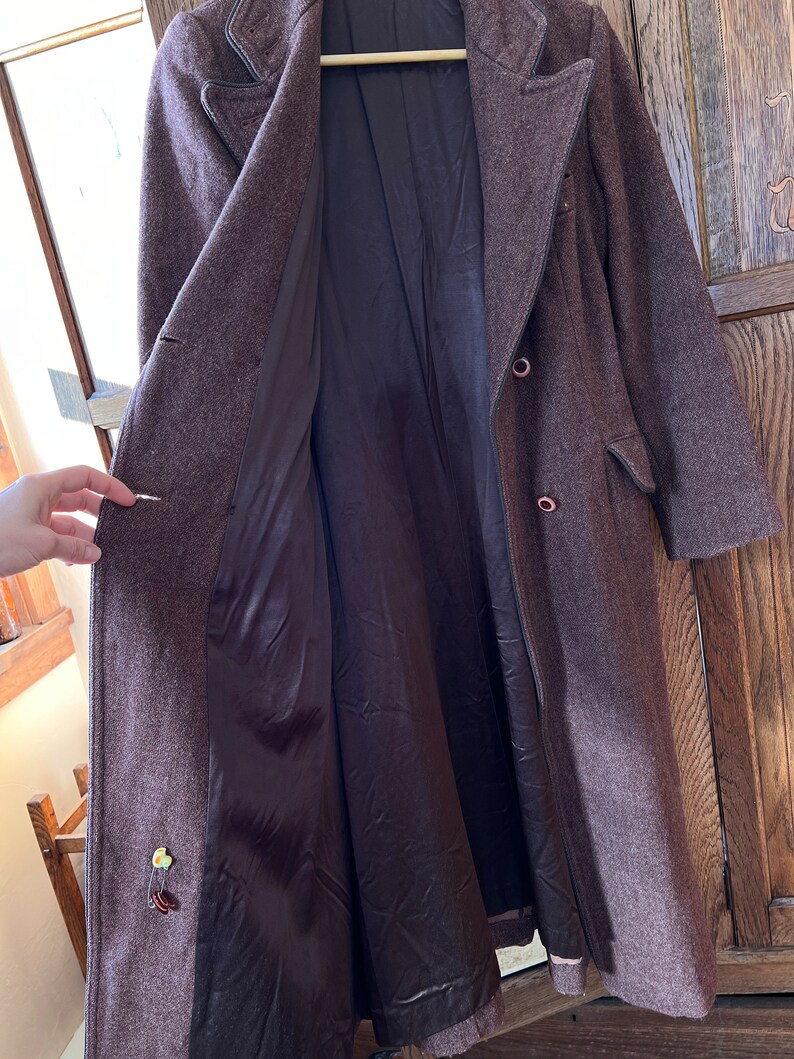Vintage wool tweed burgundy coat image 5